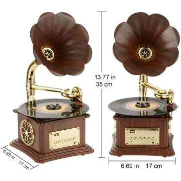 Mini Retro Vinyl Record Player - Stylish Sound on the Go