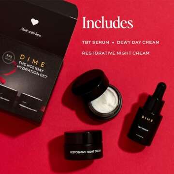 Dime Beauty Holiday Hydration Set - Includes Dewy Day Cream 15ml, Restorative Night Cream 15ml, TBT Serum 10ml ($55 Value)