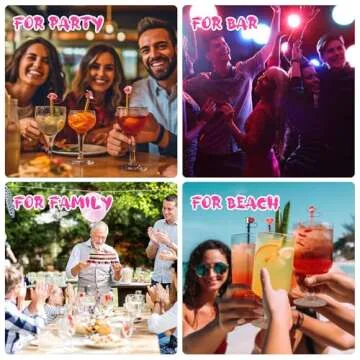 Ovveroche Valentine's Day Silicone Straw Toppers - 50 Pcs