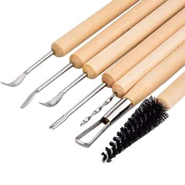 eBoot 11 Pcs Wooden Handle Clay Pottery Sculpting Tools