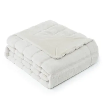 Cozy Bliss Faux Fur Throw Blanket for Couch, Cozy Soft Plush Thick Winter Blanket for Sofa Bedroom Living Room, 50 * 60 Inches Beige