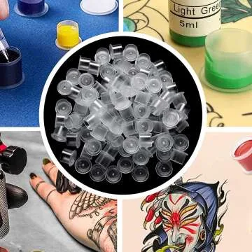 Tattoo Skin Practice Set & Ink Caps - 10pcs + 300pcs