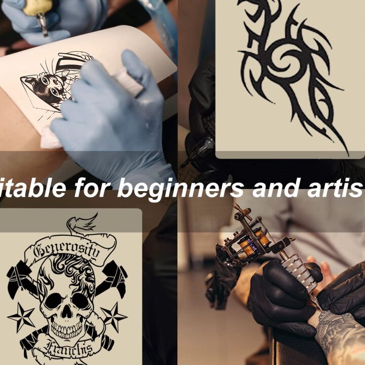 Tattoo Skin Practice Set & Ink Caps - 10pcs + 300pcs