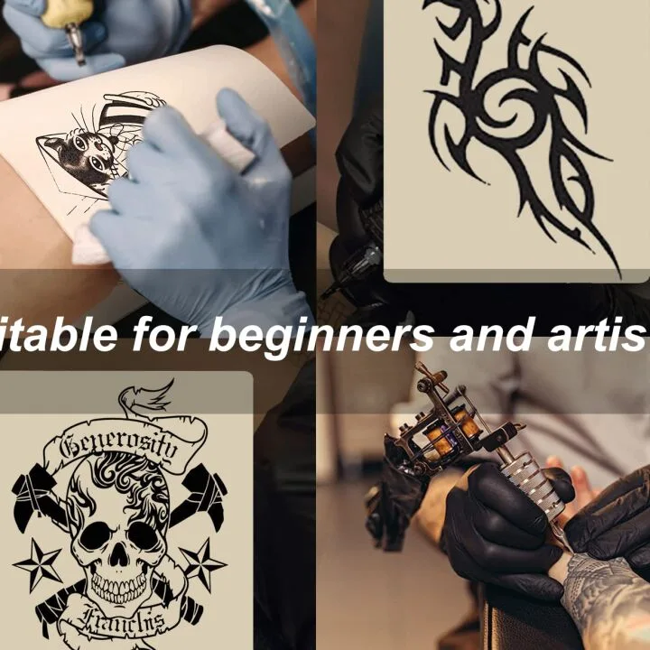 Tattoo Skin Practice Set & Ink Caps - 10pcs + 300pcs