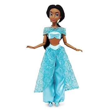 Disney Store Official Disney Princess Classic Doll (Jasmine from Aladdin), 11 Inches, Includes Brush with Molded Details, Fully Posable Toy in Classic Outfit - Disney Princess Toys for Girls