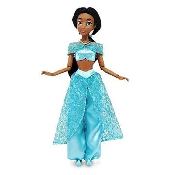 Disney Store Official Disney Princess Classic Doll (Jasmine from Aladdin), 11 Inches, Includes Brush with Molded Details, Fully Posable Toy in Classic Outfit - Disney Princess Toys for Girls