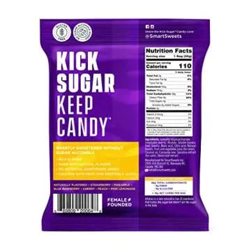 SmartSweets Gummy Worms, 1.8oz (Pack of 6), Candy with Low Sugar (4g), Low Calorie (110), No Artific...