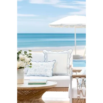 Hofdeco Coastal Throw Pillow Cover 20x20 Waterproof