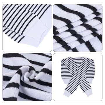 Jmkcoz Sweater Pashmina Shawl Wraps for Women Striped Knitted Knotted Shawls Travel Casual Scarf Cape Shoulder Tops Wrap (White/Black Stripe)