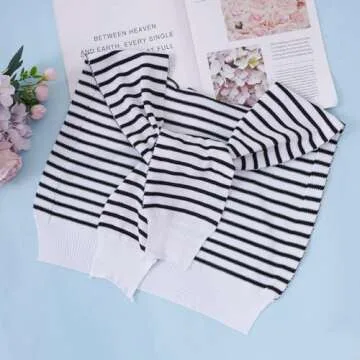 Jmkcoz Sweater Pashmina Shawl Wraps for Women Striped Knitted Knotted Shawls Travel Casual Scarf Cape Shoulder Tops Wrap (White/Black Stripe)