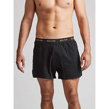 Bolter Men’s 5-Pack Cotton Stretch Boxers Shorts - Large Black