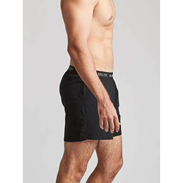 Bolter Men’s 5-Pack Cotton Stretch Boxers Shorts - Large Black