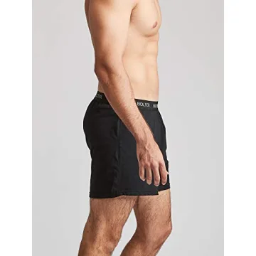 Bolter Men’s 5-Pack Cotton Stretch Boxers Shorts - Large Black