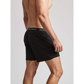 Bolter Men’s 5-Pack Cotton Stretch Boxers Shorts - Large Black