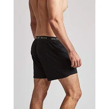 Bolter Men’s 5-Pack Cotton Stretch Boxers Shorts - Large Black