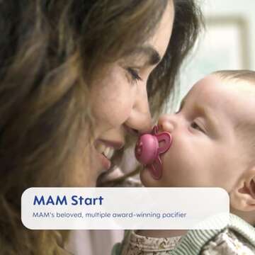 MAM Pacifier Newborn Variety Pack (1 Comfort, 1 Perfect Start, 1 Newborn Original Start) Best Pacifier for Breastfed Babies, 0-3 Months, Unisex, 3-Pack