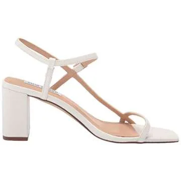 Steve Madden Women's Swoon Heeled Sandal, White, 6.5
