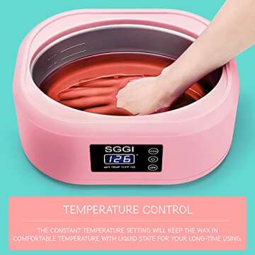 Paraffin Wax Machine for Hands and Feet SGGI Digital Wax Warmer 3000ML Lager Capacity with 6 Packs of Paraffin Wax Refills (2.6lb), Help to Moisturize, Smooth and Soften Skin, Great Gift for Women