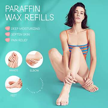 Paraffin Wax Machine for Hands and Feet SGGI Digital Wax Warmer 3000ML Lager Capacity with 6 Packs of Paraffin Wax Refills (2.6lb), Help to Moisturize, Smooth and Soften Skin, Great Gift for Women