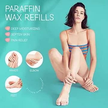 Paraffin Wax Machine for Hands and Feet SGGI Digital Wax Warmer 3000ML Lager Capacity with 6 Packs of Paraffin Wax Refills (2.6lb), Help to Moisturize, Smooth and Soften Skin, Great Gift for Women