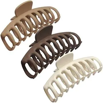 OWIIZI Big Hair Claw Clips - 4.3" Nonslip Jumbo Clips for Thick Hair