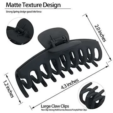 OWIIZI 4.3" Jumbo Hair Claw Clips for Thick Hair