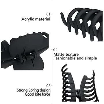 OWIIZI 4.3" Jumbo Hair Claw Clips for Thick Hair