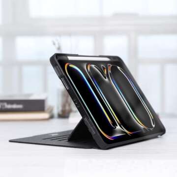 ZtotopCases for New iPad Pro 13 Inch Case 7th Gen M4(2024)/ Pro 12.9 Inch 6th/5th/4th Generation 2022/2021/2020, [6 Magnetic Stand Angles] Protective Cover with Pencil Holder, Auto Wake/Sleep, Black