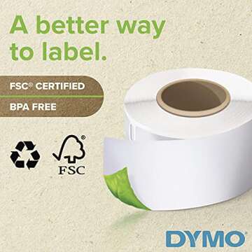 DYMO Authentic LW Mailing Address Labels for LabelWriter Label Printers, White, 1-1/8" x 3-1/2", 12 Rolls of 350 (4200 Total)