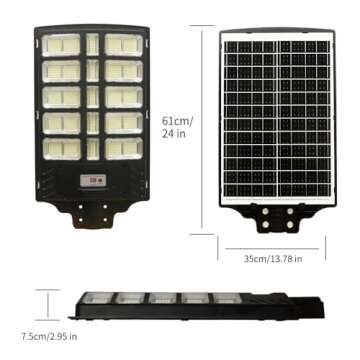 YQL Solar Street Light Outdoor Large - Commercial Heavy Duty Big Bright Waterproof high Powered 6000...