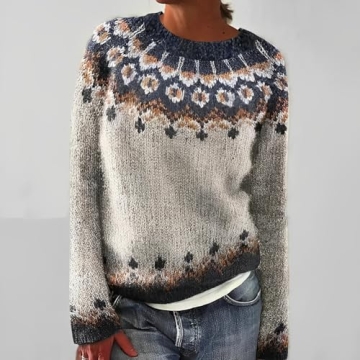 Trendy Women's Retro Knitted Fair Isle Sweater 2024