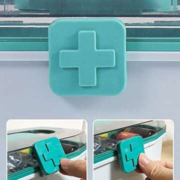 JacCos First Aid Kit Medicine Box Plastic First Aid Kit Storage Box Large Capacity Family Emergency Sundries Organizer Cabinet First Aid Kits (Color : Green) (Green)