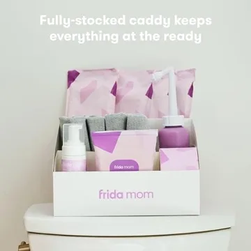 Frida Mom Postpartum Recovery Essentials Kit, Includes Disposable Underwear, Instant Ice Maxi Pads, Perineal Healing Foam, Perineal Healing Pad Liners and Upside Down Peri Bottle (11pc Gift Set)
