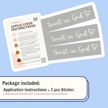 Miarita 3X Trust in God Rearview Mirror Sticker, Christian Car Accessories, Car Stickers and Decals for Women, Cute Car Stickers, Mirror Decals, Valentines Day Gifts for Her (Trust in God White)