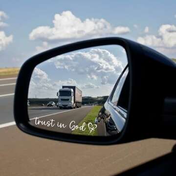 Miarita 3X Trust in God Rearview Mirror Sticker, Christian Car Accessories, Car Stickers and Decals for Women, Cute Car Stickers, Mirror Decals, Valentines Day Gifts for Her (Trust in God White)