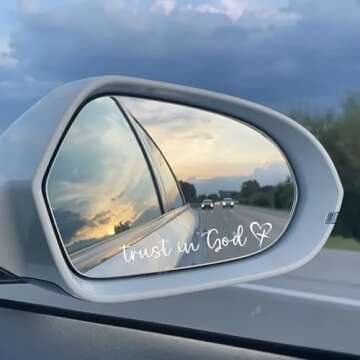 Miarita 3X Trust in God Rearview Mirror Sticker, Christian Car Accessories, Car Stickers and Decals for Women, Cute Car Stickers, Mirror Decals, Valentines Day Gifts for Her (Trust in God White)