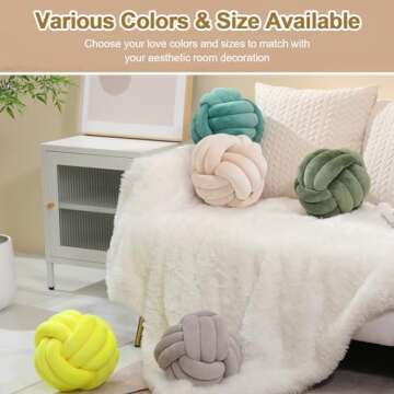 ZAKUN Knot Pillow Ball, Soft Round Throw Pillow Cushion Home Decorative Ball Pillows, Handmade Plush Throw Knotted Pillow for Home Décor Children Play Knot Ball