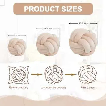 ZAKUN Knot Pillow Ball, Soft Round Throw Pillow Cushion Home Decorative Ball Pillows, Handmade Plush Throw Knotted Pillow for Home Décor Children Play Knot Ball