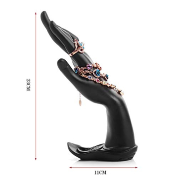 Homeanda Black Resin Hand Jewelry Display for Rings and Bracelets