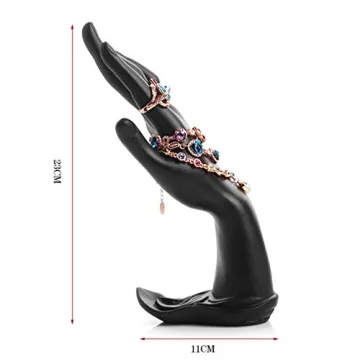 Homeanda Black Resin Hand Jewelry Display for Rings and Bracelets