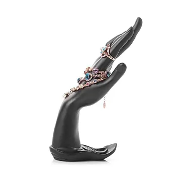 Homeanda Black Resin Hand Jewelry Display for Rings and Bracelets