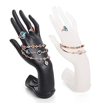Homeanda Black Resin Hand Jewelry Display for Rings and Bracelets