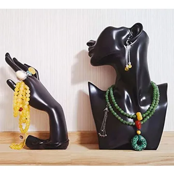 Homeanda Black Resin Hand Jewelry Display for Rings and Bracelets