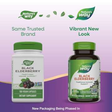 Nature's Way Black Elderberry Supplement, Traditional Immune Support*, With Elderberry and Elderflow...
