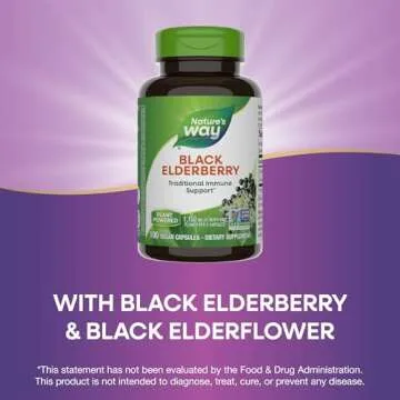 Nature's Way Black Elderberry Capsules for Immune Support
