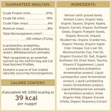 Primal Freeze Dried Raw Cat Food Nuggets Venison, Complete & Balanced Meal or Topper, Premium, Healthy, Grain Free, High Protein Raw Cat Food with Probiotics (5.5 oz)