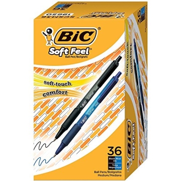 BIC Soft Feel Retractable Ballpoint Pens, 36 Colors