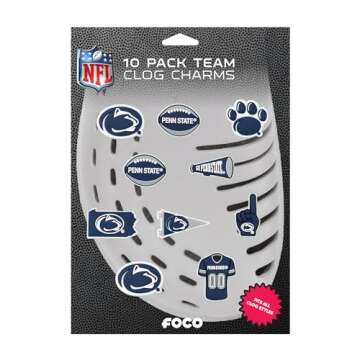 FOCO Penn State Nittany Lions NCAA Team Clog Shoe Charms - 10 Pack