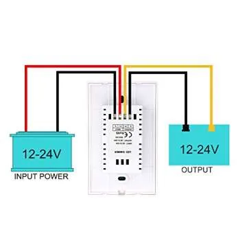 Wall-Mounted Glass Touch Panel LED Dimmer Switch Brightness Controller DC 12-24V for Single Color LED Strip Light - White