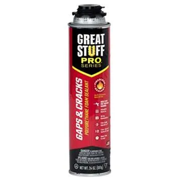 Great Stuff Foam Sealant Kit - Great Stuff Pro Gaps and Cracks 24oz, Great Stuff Foam Gun, Great Stuff Gun Cleaner 12oz, Great Stuff Gloves. Orange Color, Fire Rated Spray Foam Insulation